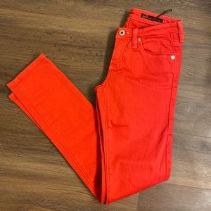 AG Adriano Goldschmied Red Skinny Jeans the Stilt